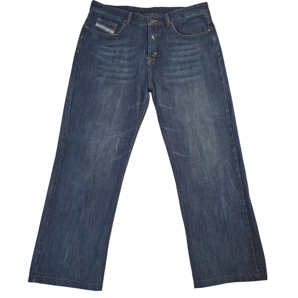 Diesel Kuratt Mens Blue Straight Leg Jeans Made in Italy Size 38 Button Fly